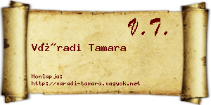 Váradi Tamara névjegykártya