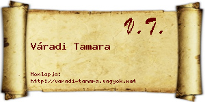 Váradi Tamara névjegykártya